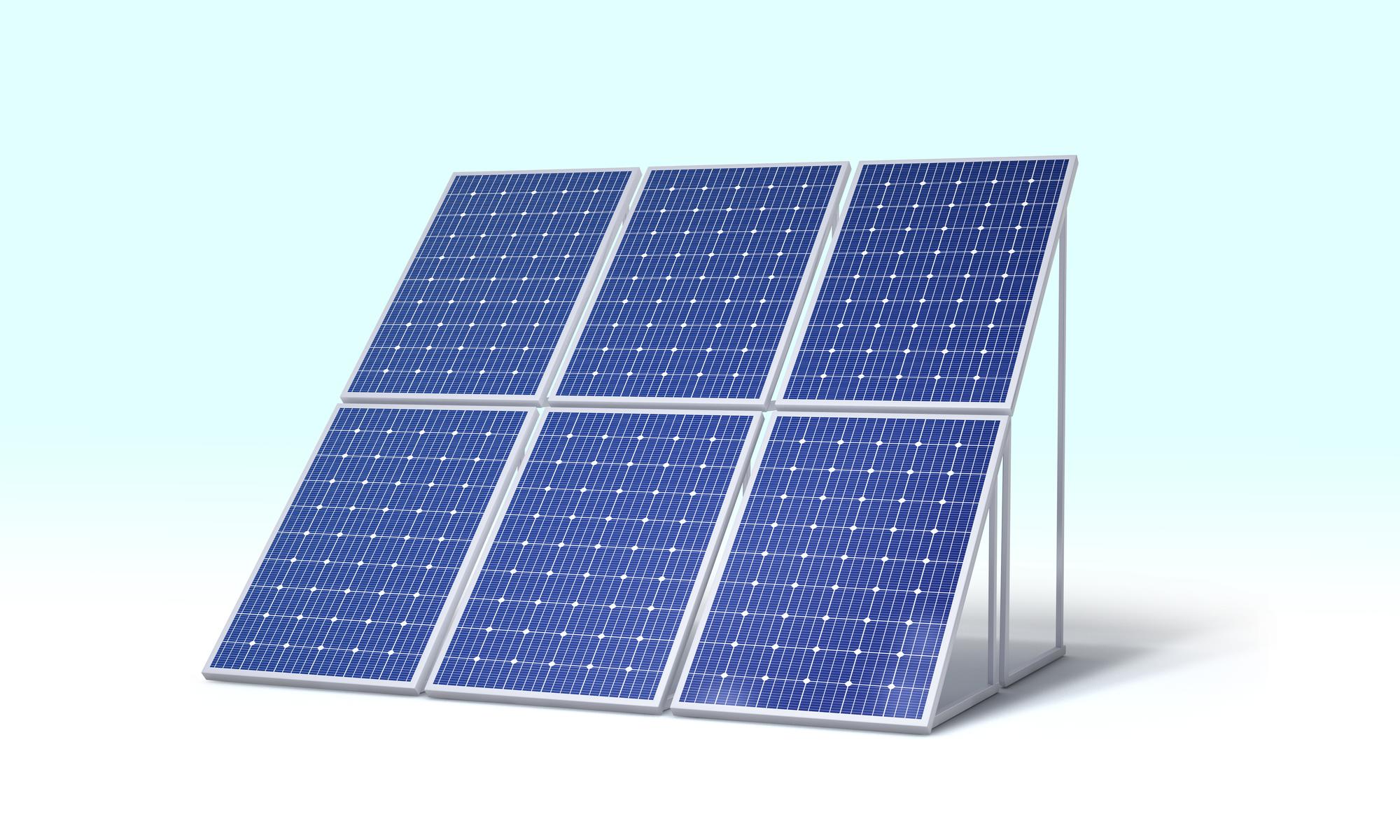 3D rendered solar panel